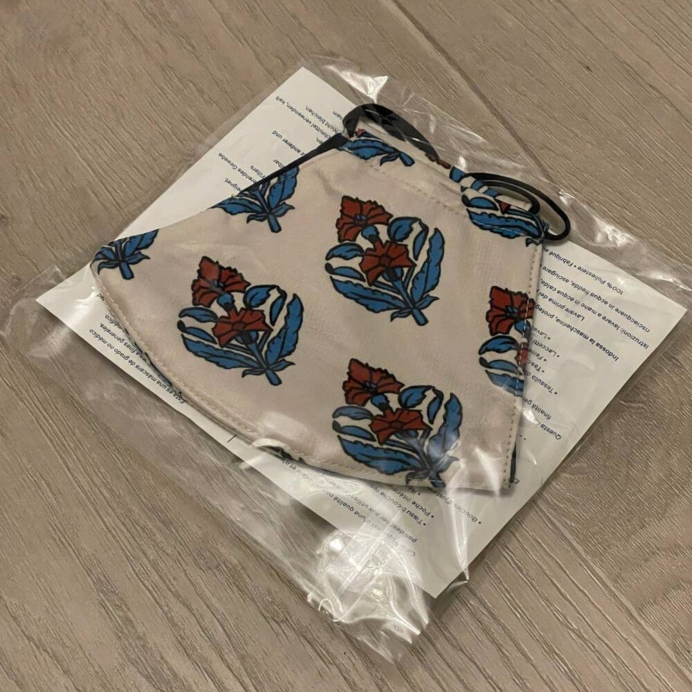 Tory Burch Printed Two Layer Adjustable Face Mask New Limited Print